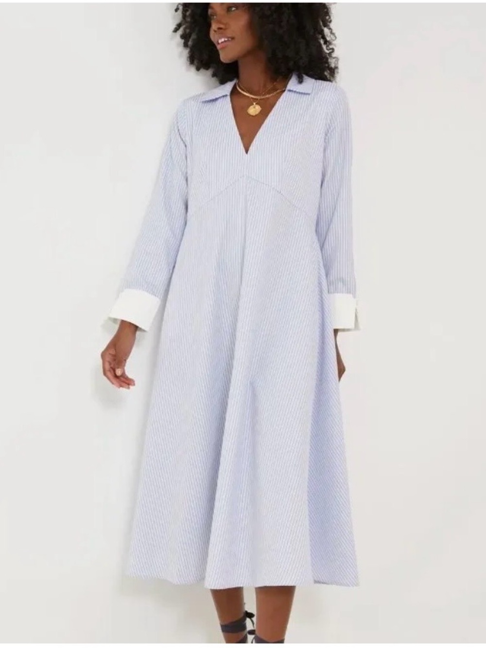 NWOT Pomander Place Tuckernuck Cotton A-Line Midi Dress Sz L